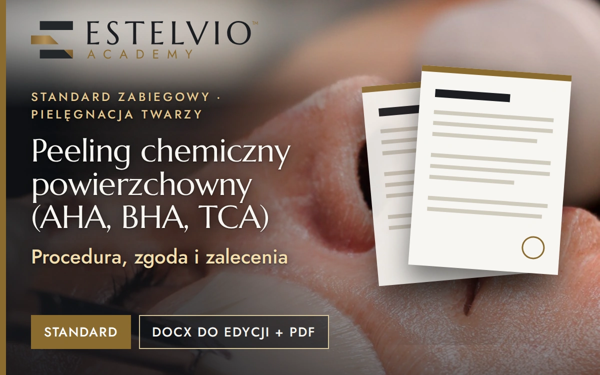 Standard zabiegu: Peeling chemiczny powierzchowny (AHA, BHA, TCA)