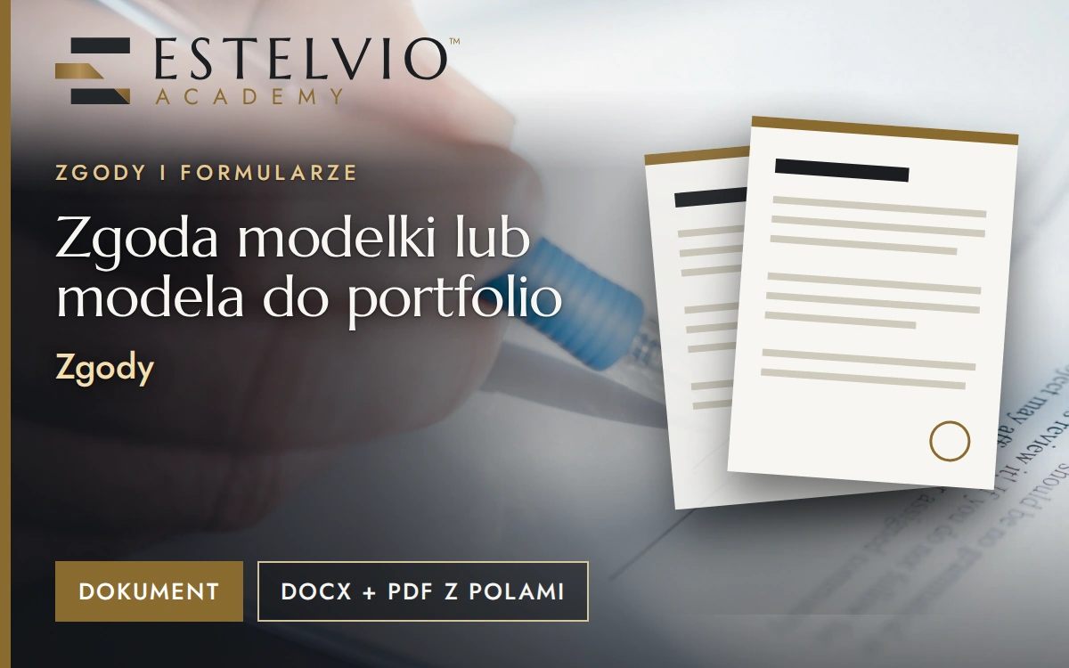 Zgoda modelki lub modela do portfolio